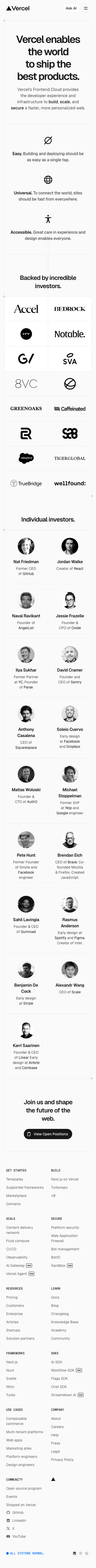 Vercel — About - mobile full page