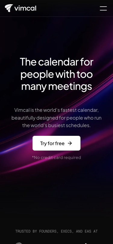 Vimcal | Fastest Calendar for People with Too Many Meetings - mobile