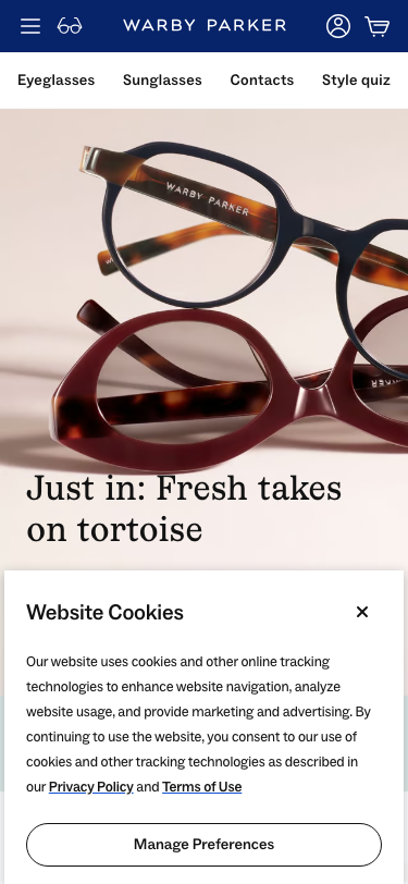 Warbyparker - mobile