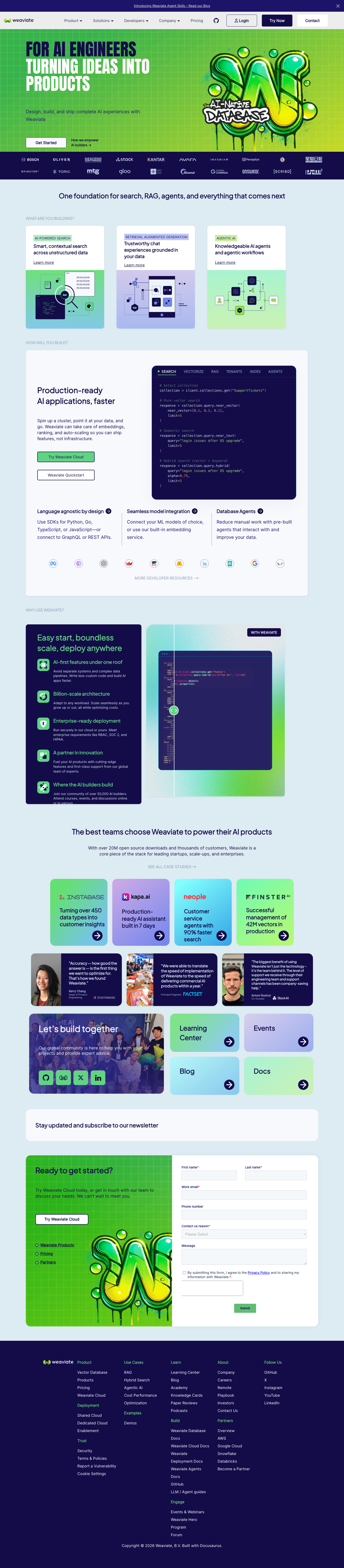 Weaviate - full page scroll