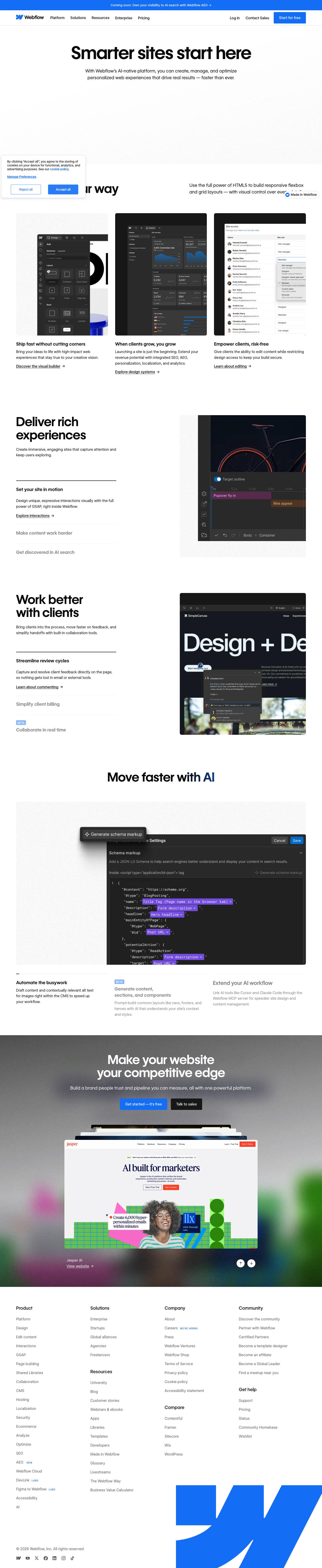 Webflow - full page scroll