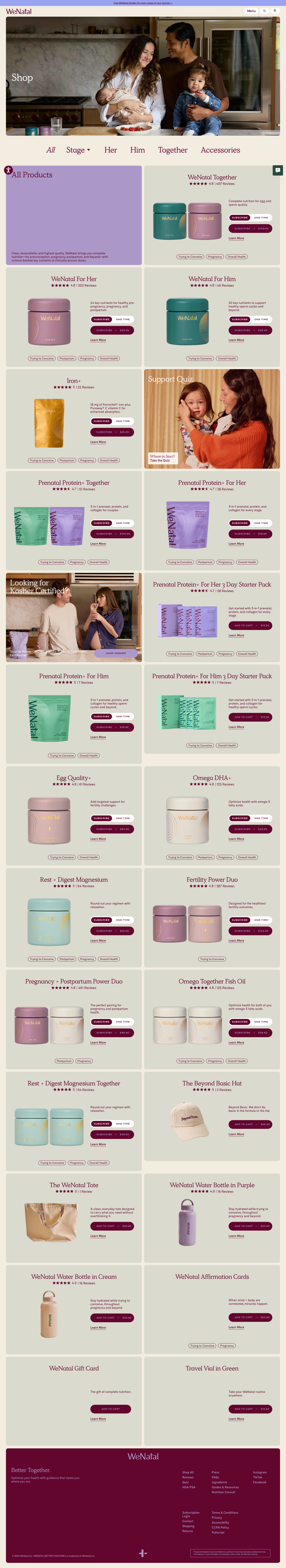 WeNatal · Shop - full page scroll