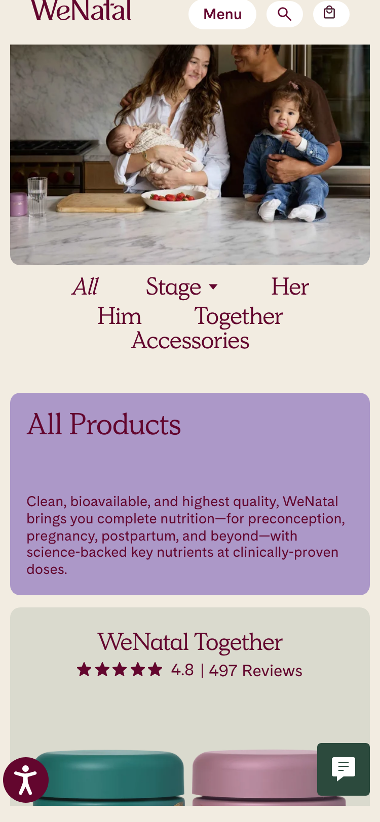 WeNatal · Shop - mobile