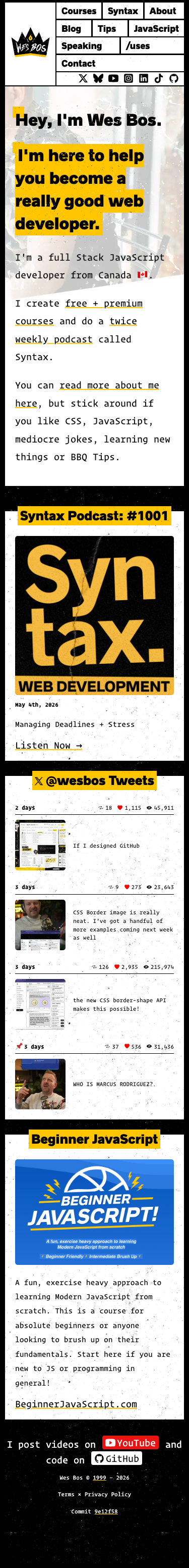 Wesbos - mobile full page