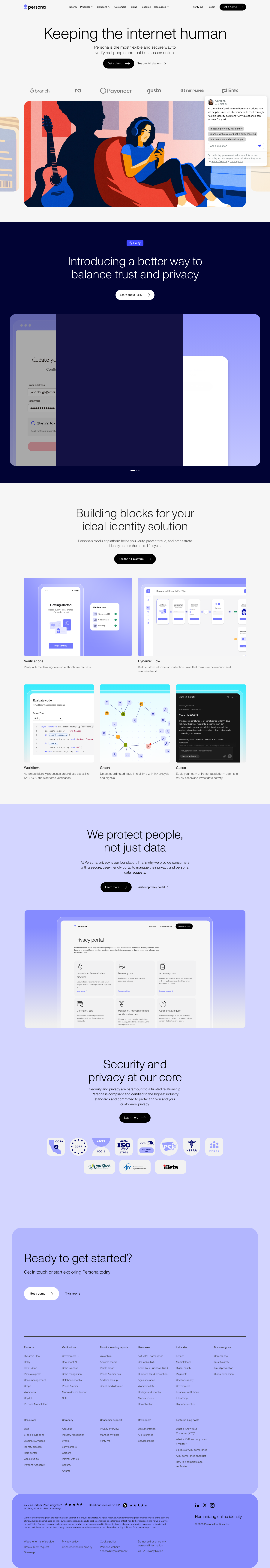 Secure Identity Verification Solutions | Persona - full page scroll