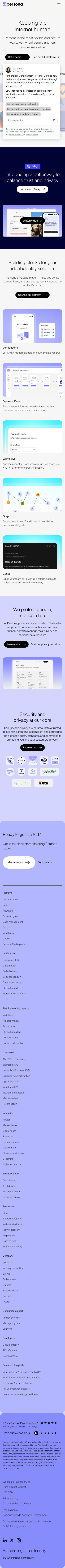 Secure Identity Verification Solutions | Persona - mobile full page