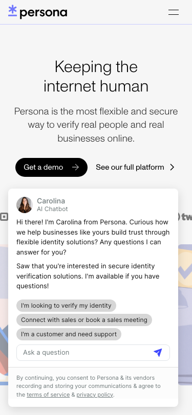 Secure Identity Verification Solutions | Persona - mobile