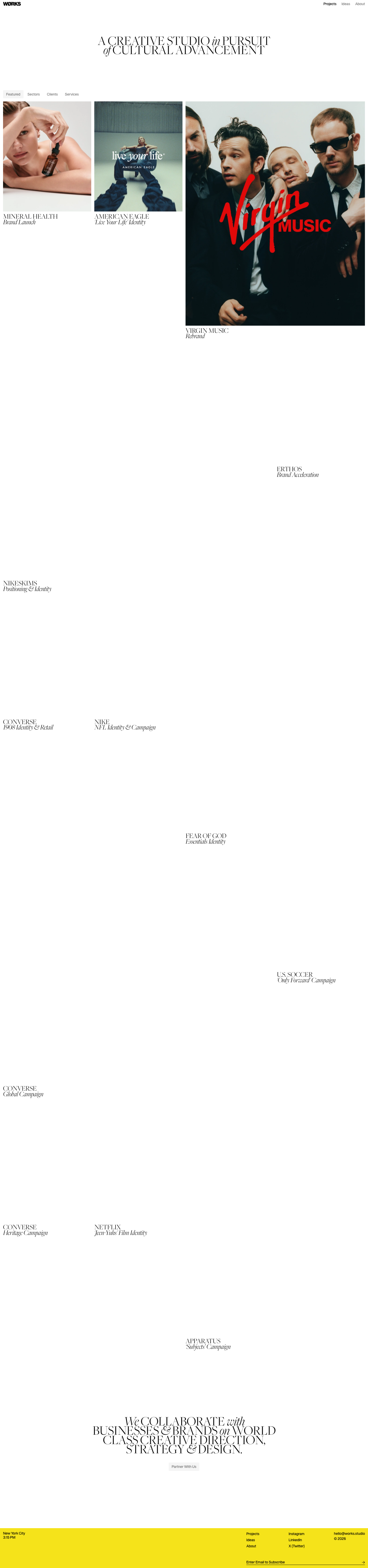 Works Studio - full page scroll