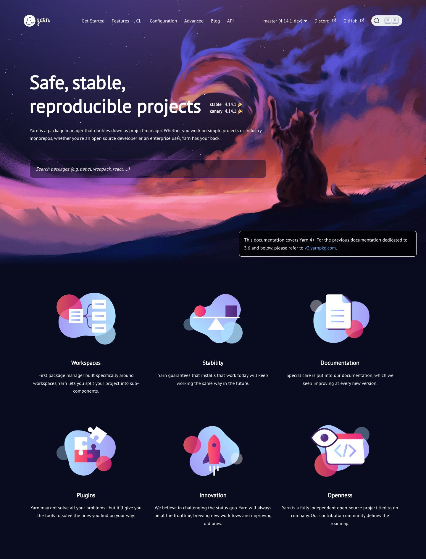 Yarnpkg - full page scroll