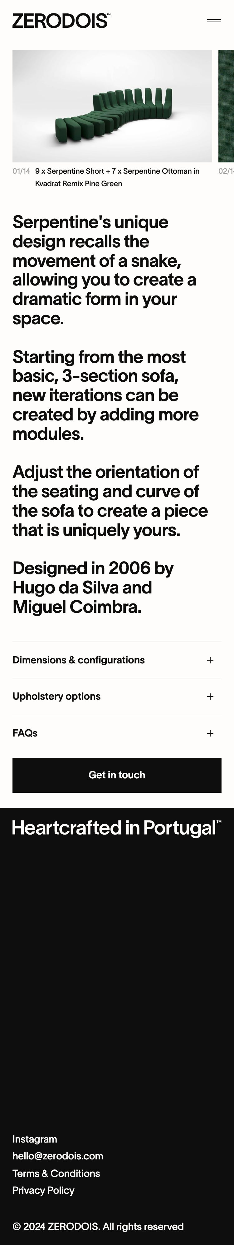 Zerodois · Serpentine - mobile full page