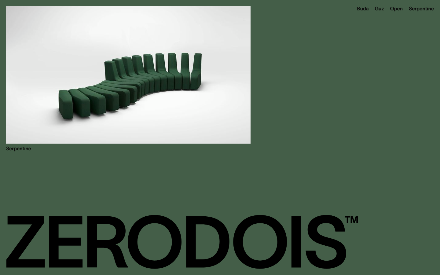 A high-contrast composition featuring a muted sage green background and oversized, heavy black sans-serif typography. A clean 3D render of green dominoes provides a structured, architectural focal point. · minimalist agency hero, sage green web design, oversized typography, swiss style layout, architectural 3d render